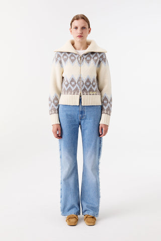 JACQUARD-PATTERN CARDIGAN