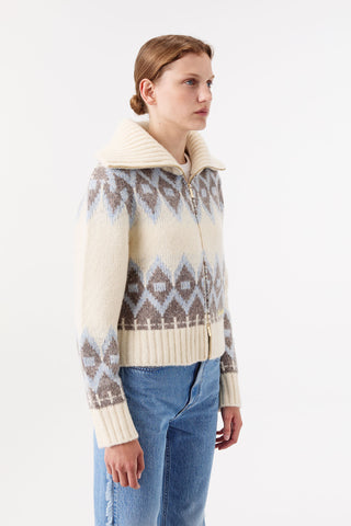 JACQUARD-PATTERN CARDIGAN
