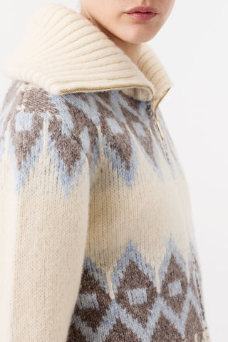 JACQUARD-PATTERN CARDIGAN