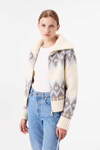 JACQUARD-PATTERN CARDIGAN