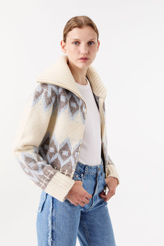 JACQUARD-PATTERN CARDIGAN