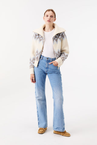 JACQUARD-PATTERN CARDIGAN