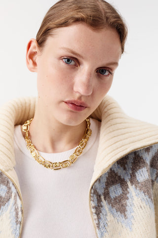 JACQUARD-PATTERN CARDIGAN