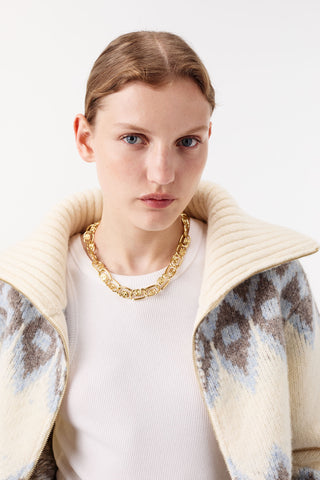 JACQUARD-PATTERN CARDIGAN