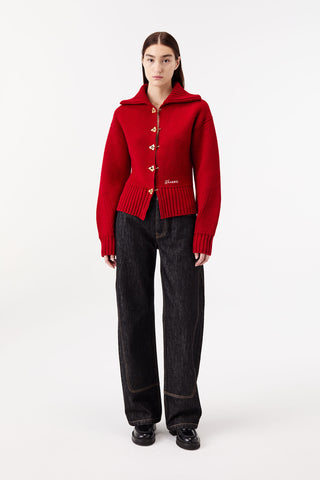 CARDIGAN WITH CHAIN-BUTTON FASTENING