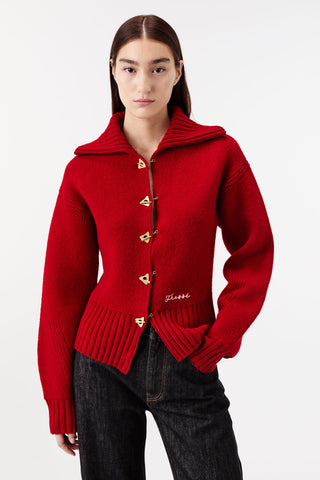 CARDIGAN WITH CHAIN-BUTTON FASTENING