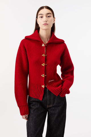 CARDIGAN WITH CHAIN-BUTTON FASTENING