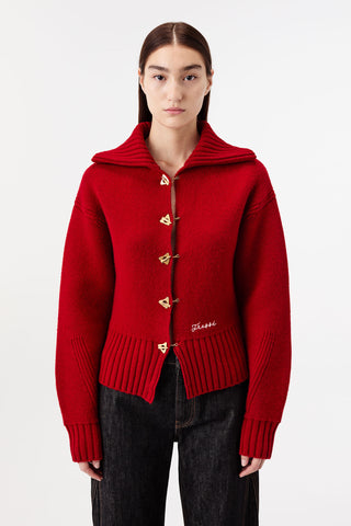 CARDIGAN WITH CHAIN-BUTTON FASTENING