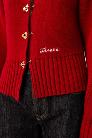 CARDIGAN WITH CHAIN-BUTTON FASTENING