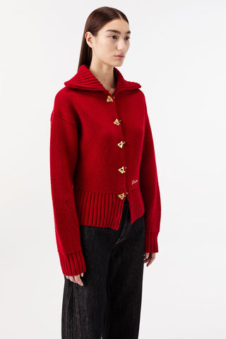 CARDIGAN WITH CHAIN-BUTTON FASTENING