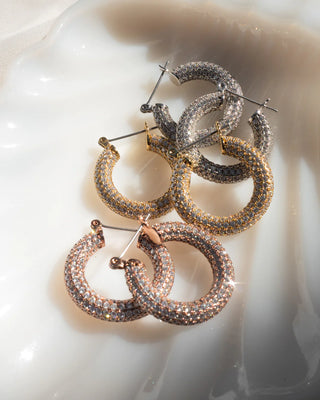 LUV AJ | PAVE BABY AMALFI HOOPS