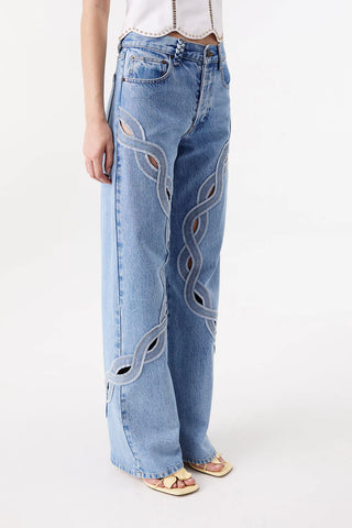 BRAIDED YOKE DENIM