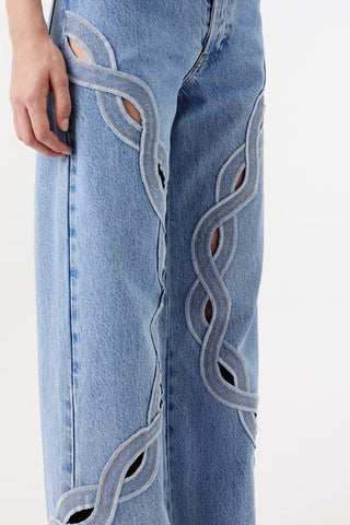 BRAIDED YOKE DENIM