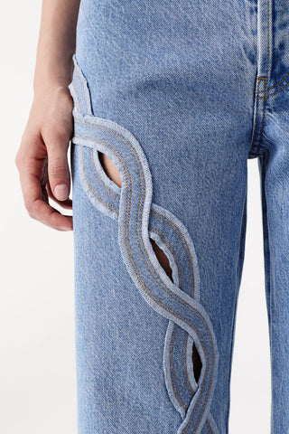 BRAIDED YOKE DENIM
