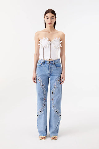 BRAIDED YOKE DENIM