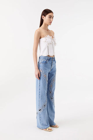 BRAIDED YOKE DENIM