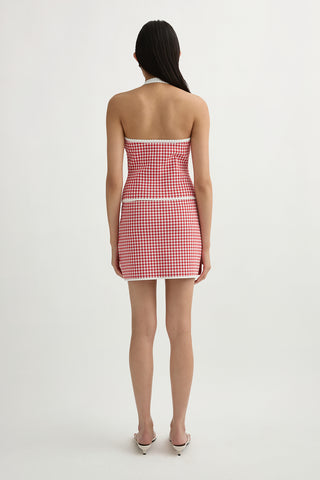 MICAH HALTER TOP - RED GINGHAM