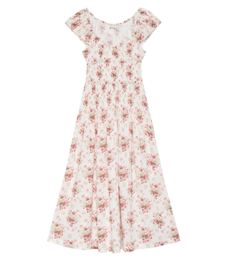QUINETTE DRESS - IVORY LANTANA FLORAL