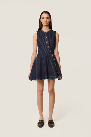 ROYA DARK DENIM DRESS BLUE
