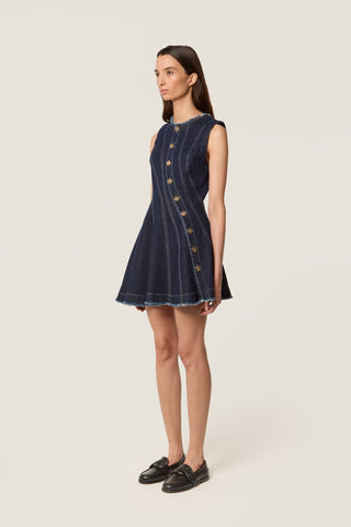 ROYA DARK DENIM DRESS BLUE