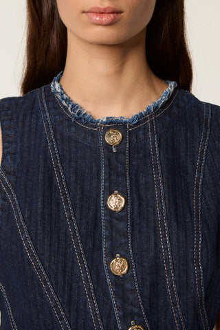 ROYA DARK DENIM DRESS BLUE