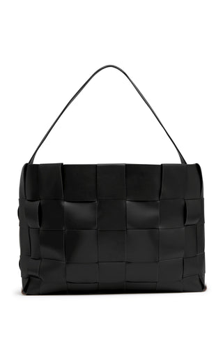 WOVEN LARGE TOTE - BLACK