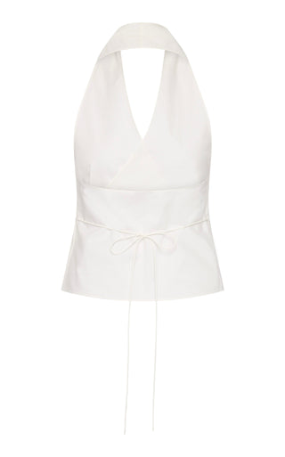 OXFORD WRAP TOP