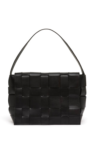 WOVEN ENVELOPE MINI TOTE - BLACK