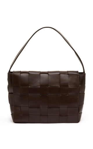 WOVEN ENVELOPE MINI TOTE - CHOCOLATE