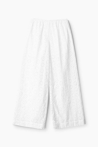 STAUD | BONFIRE PANT - WHITE EYELET