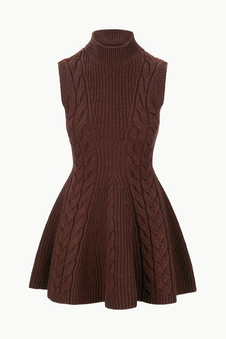 STAUD | CHARADE DRESS - DARK CHOCOLATE