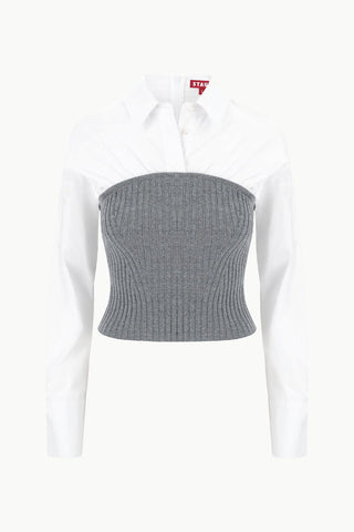 STAUD | O'KEEFE TOP CHARCOAL/WHITE