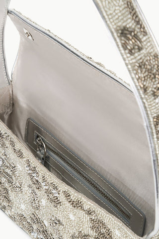 STAUD | TOMMY BEADED BAG SILVER GARDEN PARTY