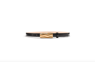 BLACK & BROWN LONDON | LILY GOLD EMBOSSED BUCKLE LEATHER BELT