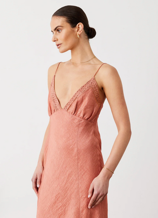 JOSLIN | CLAUDETTE SILK LINEN MAXI DRESS