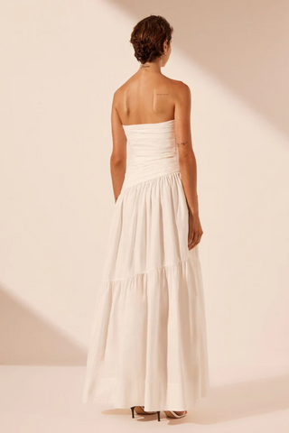 SHONA JOY | MAIORI STRAPLESS TIERED MAXI DRESS - IVORY