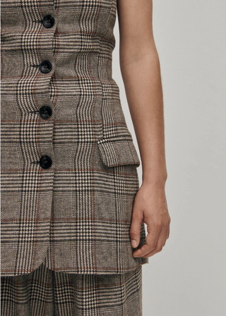 ALOHAS | DEVA CHECKS BROWN VEST