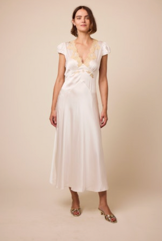 CORALINE DRESS - SALT AND PEACH LACE