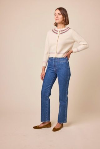 OLYMPE CARDIGAN - IVORY ANNECY FAIR ISLE