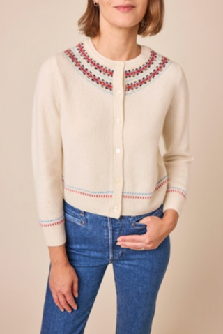 OLYMPE CARDIGAN - IVORY ANNECY FAIR ISLE