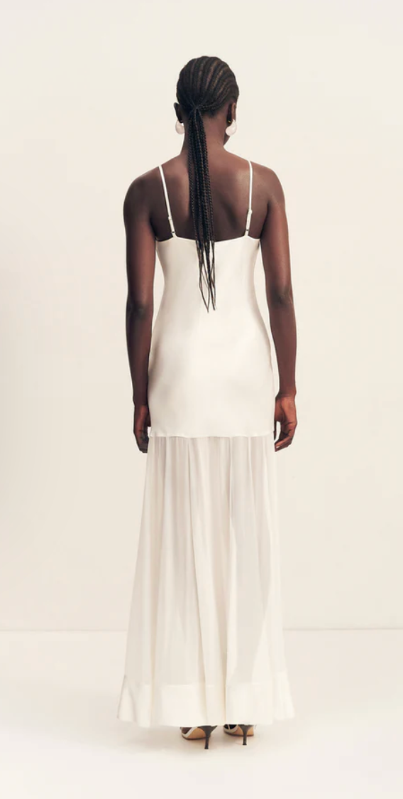 MORAYA PLUNGED MAXI DRESS - IVORY ROVE MORAYA PLUNGED MAXI DRESS - IVORY ROVE