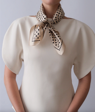 POLKA DOT SCARF - SAND