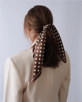 POLKA DOT SCARF - BROWN