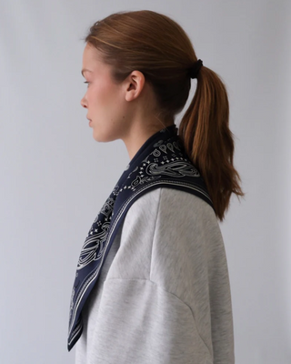 PAISLEY SCARF - NAVY