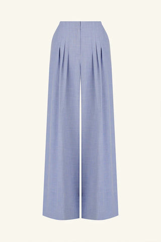 SHONA JOY | ASHER WIDE LEG PANT - CHAMBRAY BLUE