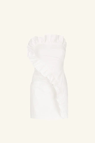 SHONA JOY | CAMPBELL RUFFLE MINI DRESS - WHITE