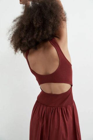 ST. AGNI | BATEAU CUT DRESS - BERRY