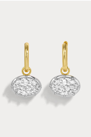 XLARGE CLEO OVAL CHARM HUGGIES - TWO TONE