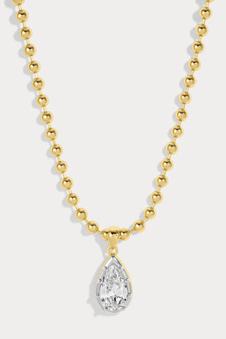 CLEO PEAR NECKLACE - TWO TONE