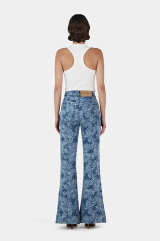 HANSEN & GRETEL | SUE WIDE LEG JEAN INDIGO PAISLEY